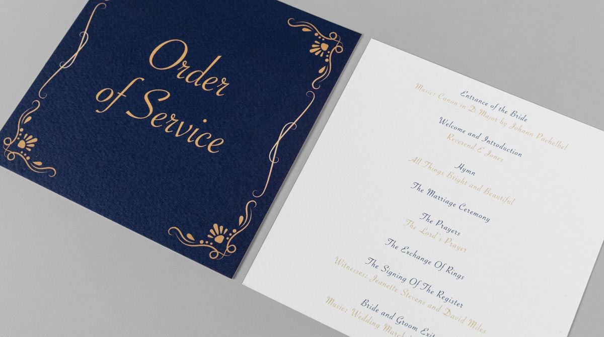 Digitally Printed Flat Order of Service